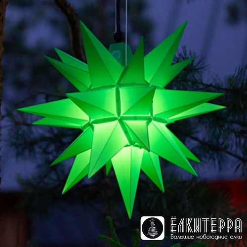 Звезда Гернгута зеленая, для улицы, 40 см